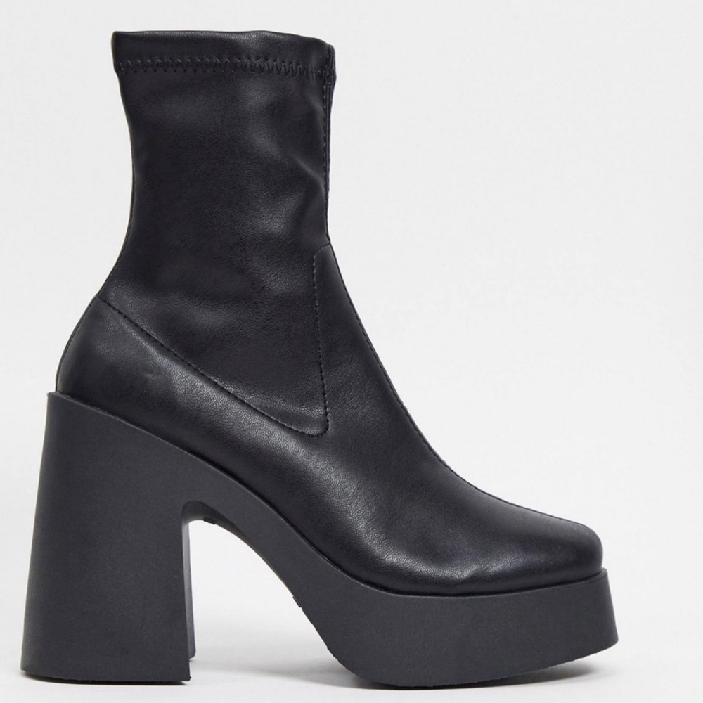 ASOS Black Ankle Platform Boots 8